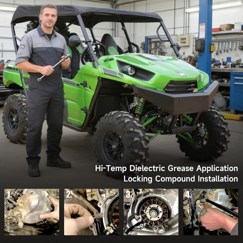 ملف الجزء الثابت Artudatech + منظم الجهد + حشية Assy لـ Kawasaki KRT800 Teryx4 2014-2023، لـ 21003-0166 21066-0771 11061-0728، أجزاء نظام شحن UTV جاهزة للطرق الوعرة in Saudi Arabia