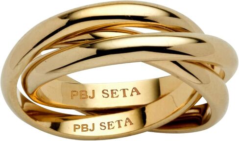 Palm Beach Jewelry 14K Yellow Gold Plated Rolling Triple Band Crossover Ring in Saudi Arabia