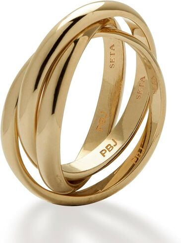 Palm Beach Jewelry 14K Yellow Gold Plated Rolling Triple Band Crossover Ring in Saudi Arabia