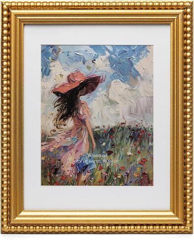 إطار صورة مقاس 11 × 14 ذهبي، حواف مطرزة أنيقة، خشب صلب مع زجاج حقيقي، عرض صور مقاس 11 × 14 مطفية حتى 8 × 10، سطح مكتب رأسي وأفقي أو تعليق على الحائط in Kuwait