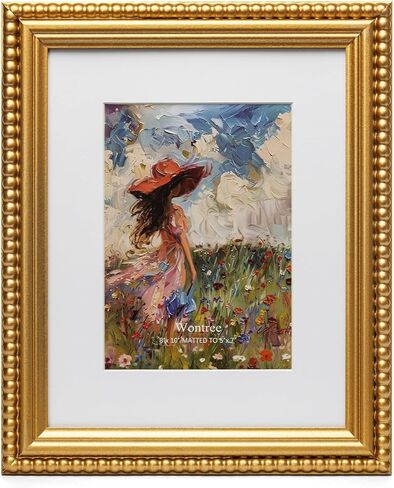 إطار صورة مقاس 11 × 14 ذهبي، حواف مطرزة أنيقة، خشب صلب مع زجاج حقيقي، عرض صور مقاس 11 × 14 مطفية حتى 8 × 10، سطح مكتب رأسي وأفقي أو تعليق على الحائط in Kuwait