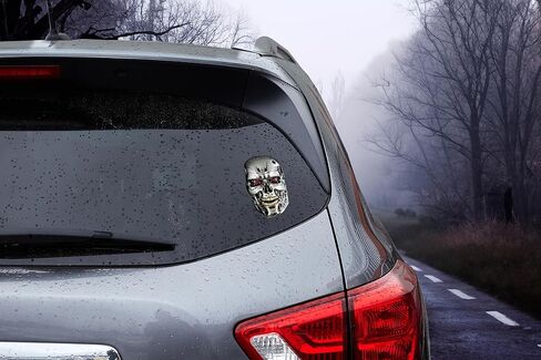 Elektroplate Officially Licensed Terminator Cyborg Automotive Decal 2.75" x 4.5" | Premium All-Weather Scary Classic Movie Vinyl Sticker for Cars, Trucks, Cooler, Laptops, and More | Made in The USA in Saudi Arabia