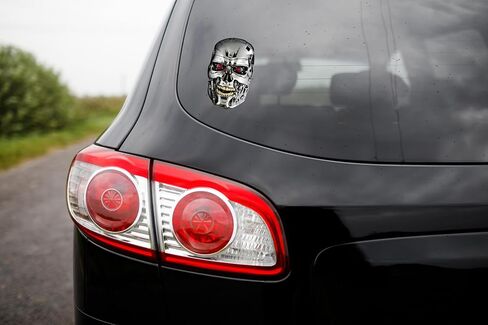 Elektroplate Officially Licensed Terminator Cyborg Automotive Decal 2.75" x 4.5" | Premium All-Weather Scary Classic Movie Vinyl Sticker for Cars, Trucks, Cooler, Laptops, and More | Made in The USA in Saudi Arabia