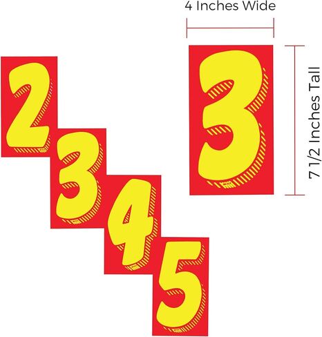 EZ Line Vinyl Decals for Cars Red and Yellow Large Number Stickers Windshield Numbers Dealer Supplies EZ136 (Number 0) in Kuwait