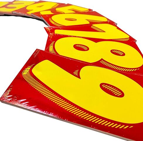 EZ Line Vinyl Decals for Cars Red and Yellow Large Number Stickers Windshield Numbers Dealer Supplies EZ136 (Number 0) in Kuwait