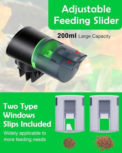 Automatic Fish Feeder for Aquarium - Rechargeable Fish Food Auto Dispenser Vacation Turtle Feeder with USB Charger Cable，LCD Screen, Customized Schedule in Kuwait