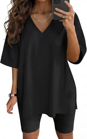 VNIRA Cotton Plus Size T Shirt for Women V Neck Summer Casual Top in Saudi Arabia