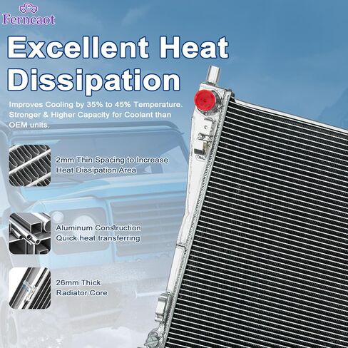 2Row المبرد ل 2011-2021 جيب جراند شيروكي ل دودج دورانجو 2012 2013 2014 2015 2016 2017 2018 2019 2020 3.0L 3.6L V6 5.7L V8 مشعات الألومنيوم in Kuwait