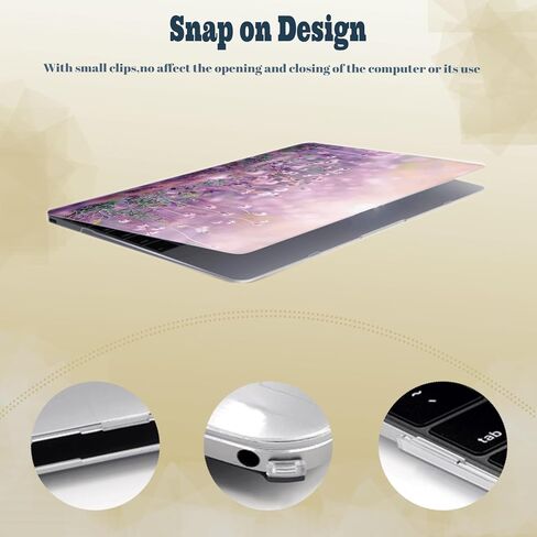for MacBook Air M4 M3 M2 13 inch Case 2025 2024 2023 2022 Release Model A3240 A3113 A2681,Elegant Design Durable Plastic Laptop Hard Case for Mac Air 13.6,Purple Wildflower in Kuwait