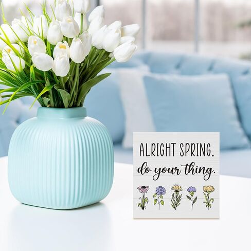 علامة الربيع ديكور زينة الربيع للمنزل حسنا علامة الربيع زهرة ديكور الأزهار فن الزينة منضدية الجرف مكتب ديكور الربيع ديكور المنزل هدايا للنساء in Kuwait