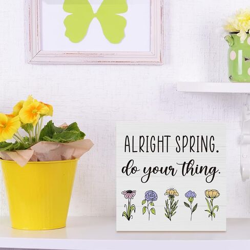 علامة الربيع ديكور زينة الربيع للمنزل حسنا علامة الربيع زهرة ديكور الأزهار فن الزينة منضدية الجرف مكتب ديكور الربيع ديكور المنزل هدايا للنساء in Kuwait