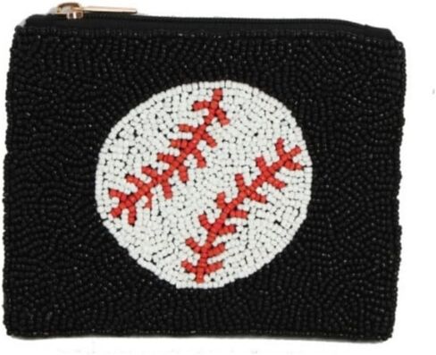 Ladies Fully Beaded Baseball Theme Coin Purse in Saudi Arabia