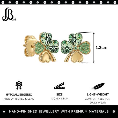 St. Patrick's Day Earrings for Women | Irish Shamrock Four Leaf Clover Earrings | Lovely Gift in Saudi Arabia