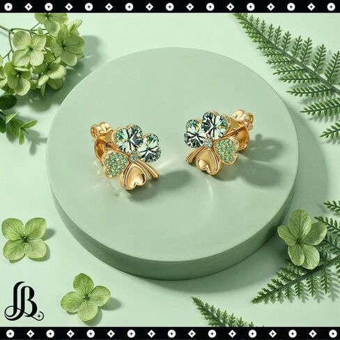St. Patrick's Day Earrings for Women | Irish Shamrock Four Leaf Clover Earrings | Lovely Gift in Saudi Arabia