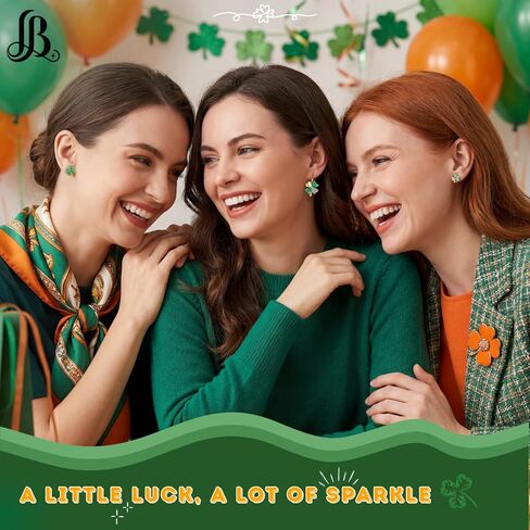 St. Patrick's Day Earrings for Women | Irish Shamrock Four Leaf Clover Earrings | Lovely Gift in Saudi Arabia