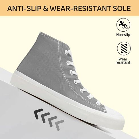 Kids Canvas Shoes High Top Slip On Sneakers Toddler Little Sneakers for Girls Boys Fashion High Tops Canvas Shoes Classic Casual Tennis Shoes Grey in Saudi Arabia