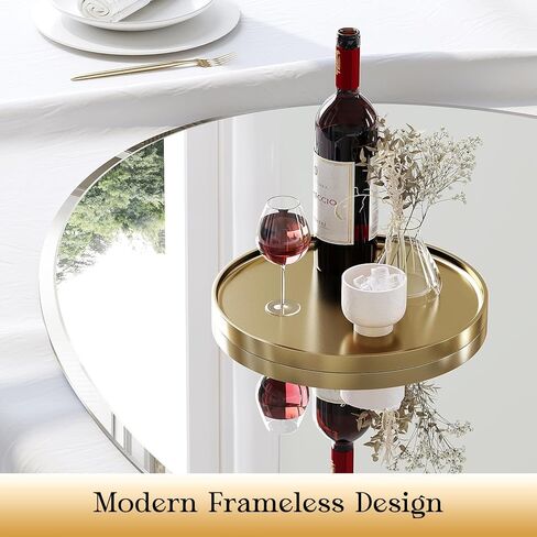 Frameless Wall Oval Bathroom Mirror, 24"x18" Wall Mirror15mm Beveled Edge, Shatterproof Tempered Glass, Farmhouse Bathroom Mirrors for Over Sink, Bedroom, Entryway (Horizontal or Vertical) in Saudi Arabia