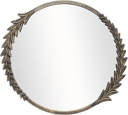 مرآة حائط دائرية كلاسيكية، مرآة زخرفية مقاس 28 بوصة بإطار معدني، لون أسود عتيق in Kuwait