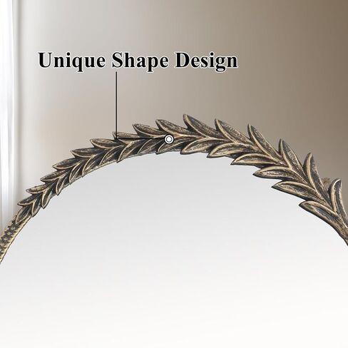 مرآة حائط دائرية كلاسيكية، مرآة زخرفية مقاس 28 بوصة بإطار معدني، لون أسود عتيق in Kuwait