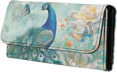 Lotus Mandala Women PU Leather Tri-fold Wallets Black And White Sketch Flower Zipper Pocket Buckle Money Manager Starry Sky Tall Billfold Secretary Cash Wallet in Kuwait