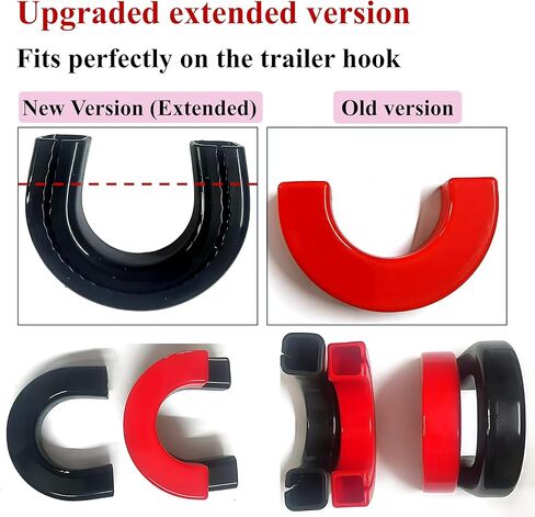 (Extended Version) Tow Hook Covers for Silverado 1500 2007-2026 and GMC Sierra 1500 2007-2019, Front Hitch Cover Compatible with Silverado 1500 Accessories, Not fit Verticle Tow Hooks (Black) in Saudi Arabia