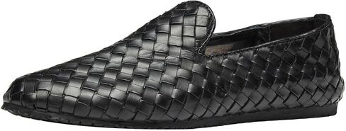 Santimon Men’s Woven Leather Slip-On Loafers –Lightweight Foldable Casual Flats Shoes with Travel Case, Comfortable Sandals Mules for Business Trip & Travel in Saudi Arabia
