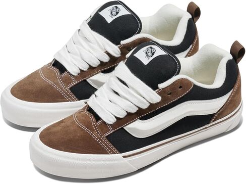 Vans Unisex Knu Skool Shoe - '90s Retro Puffy Fashion Sneakers for Men & Women, Nineties Black/Brown, 8.5 in Saudi Arabia