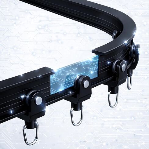 ستارة سقف مرنة قابلة للانحناء من AJAZZ، قضيب ستارة منحني، 16.4 قدم (5 متر)، أبيض، مقسم للغرفة، مسار ستائر مقسم للجدار in Kuwait