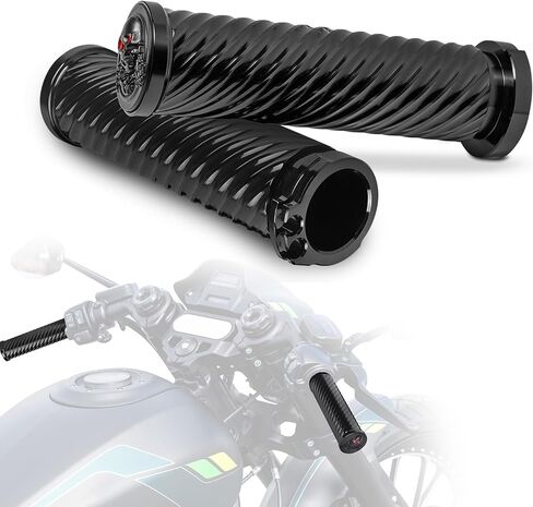 1" Aluminum Motorcycle Handlebar Grips Fit for Harley Touring (96-07), Dyna (96-17), Softail (95-15), Sportster (02-20), Iron (09-22) Cable Throttle Hand Grips in Kuwait