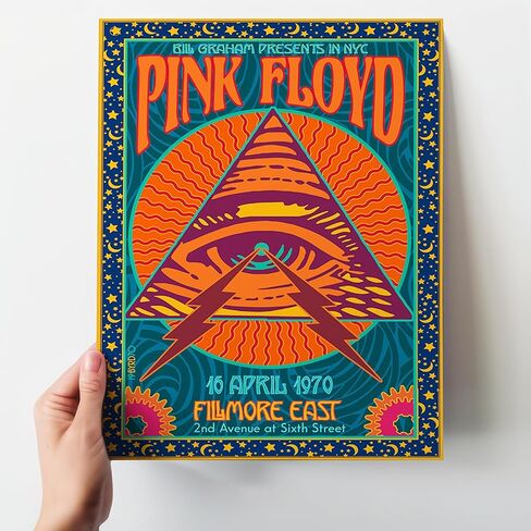 Vintage Concert Poster 11x14 - Psychedelic Rock Music Wall Art - Retro 70s Home Decor - Classic Rock Band Wall Art - Music Room Decoration - UNFRAMED in Kuwait