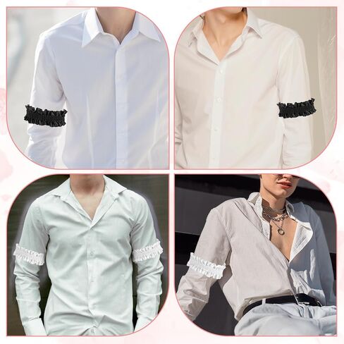 4 قطع من الأربطة الأكمام للرجال، رباط ذراع للرجال والنساء، أربطة أكمام لحمل الأكمام للرجال والنساء، رباط ذراع رجالي قابل للتمدد مضاد للانزلاق لحفلات العشرينيات من القرن الماضي، العودة للوطن، أسود/أبيض in Kuwait