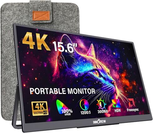 InnoView Portable Monitor, 18'' 2K QHD 100% DCI-P3 Large Portable Monitor for Laptop 2560x1600 500 Nits IPS Eye Care HDR FreeSync Frameless Laptop Screen Extender for Mac Switch Xbox PS4/5 in Kuwait
