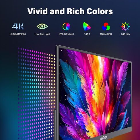 InnoView Portable Monitor, 18'' 2K QHD 100% DCI-P3 Large Portable Monitor for Laptop 2560x1600 500 Nits IPS Eye Care HDR FreeSync Frameless Laptop Screen Extender for Mac Switch Xbox PS4/5 in Kuwait