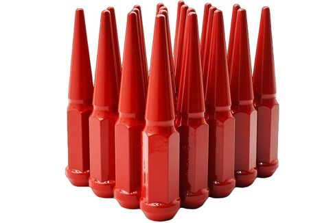 20 Pc Hot New Red Spike Lug Nuts | M14x1.5 | 4.5" Tall Solid Spiked + Key | Compatible with Ram 1500 2012-2018 in Saudi Arabia