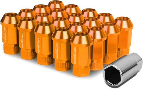 صواميل عجلة ذات نهاية مفتوحة M12 x 1.5 من Auto Dynasty مع امتداد محرك عميق، 20 قطعة، سبائك الألومنيوم، أسود in Kuwait