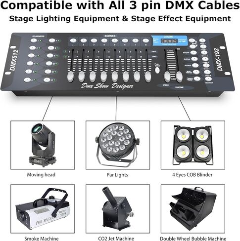 192 DMX تحكم DMX ضوء تحكم DMX تحكم لأضواء دي جي شريط حفلة ديسكو نادي أضواء للمسرح in Kuwait