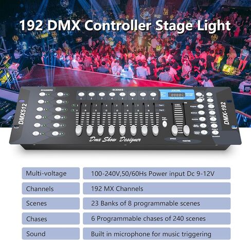 192 DMX تحكم DMX ضوء تحكم DMX تحكم لأضواء دي جي شريط حفلة ديسكو نادي أضواء للمسرح in Kuwait