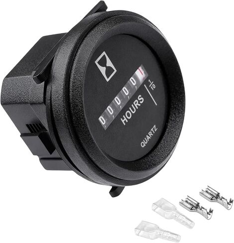 Mechanical Hour Meter Gauge, AC 100-250V Professional Round Quartz Tractor Engine Hourmeter, Waterproof Snap in Mechanical Timer for Boat ATV UTV Snowmobile Generator in Kuwait