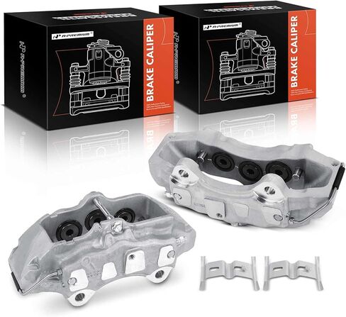 A-Premium Disc Brake Calipers Assembly Without Bracket Compatible with Porsche Cayenne 2003-2004, 2005-2006 3.2L, 2008-2010 3.6L & Volkswagen Touareg 2004-2005 - Front Side in Saudi Arabia