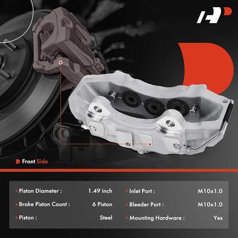 A-Premium Disc Brake Calipers Assembly Without Bracket Compatible with Porsche Cayenne 2003-2004, 2005-2006 3.2L, 2008-2010 3.6L & Volkswagen Touareg 2004-2005 - Front Side in Saudi Arabia