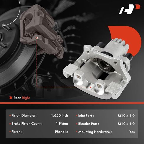 A-Premium Disc Brake Caliper Assembly with Bracket Compatible with BMW Vehicles - E39 Series 540i 1999-2003, 528i 1999-2000, 525i 2001-2002, Wagon - Rear Right Passenger Side in Saudi Arabia