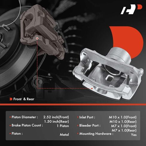 مجموعة فرجار قرص الفرامل A-Premium مع دعامة متوافقة مع موديلات مختارة من Lexus وToyota - ES350 2007-2012، Avalon 2008-2011، Camry 2007-2011 - الأمامي والخلفي in Saudi Arabia