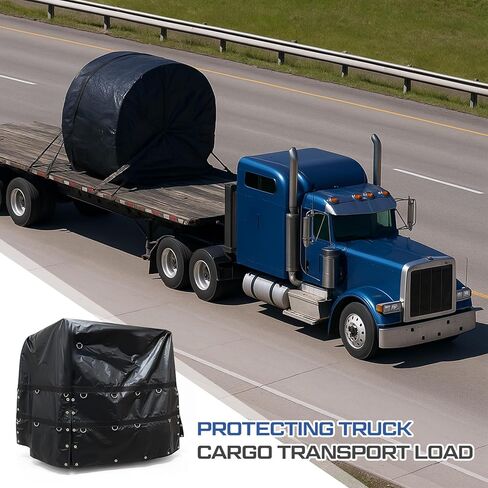 Heavy Duty Coil Tarp 6' x 6' x 6' Trailer Tarp Dump Truck Bed Covers Black 18oz Vinyl Bag Durable Protection for Steel Coils Flatbed Truck Cargo in Saudi Arabia
