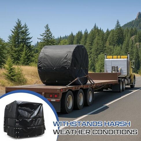 Heavy Duty Coil Tarp 6' x 6' x 6' Trailer Tarp Dump Truck Bed Covers Black 18oz Vinyl Bag Durable Protection for Steel Coils Flatbed Truck Cargo in Saudi Arabia