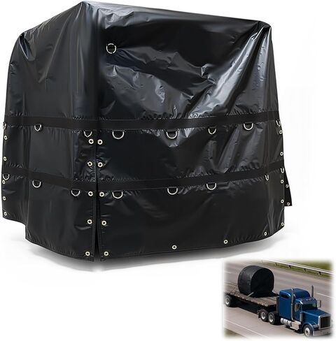 Heavy Duty Coil Tarp 6' x 6' x 6' Trailer Tarp Dump Truck Bed Covers Black 18oz Vinyl Bag Durable Protection for Steel Coils Flatbed Truck Cargo in Saudi Arabia