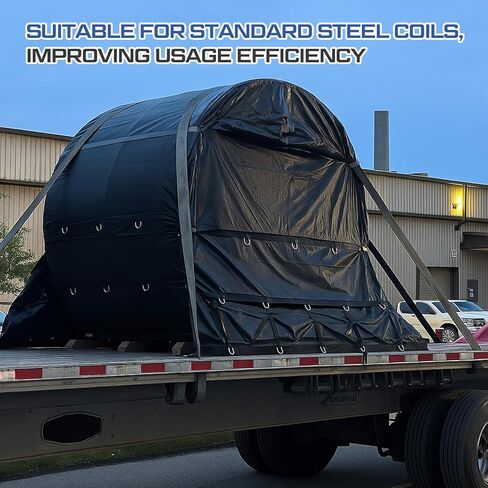 Heavy Duty Coil Tarp 6' x 6' x 6' Trailer Tarp Dump Truck Bed Covers Black 18oz Vinyl Bag Durable Protection for Steel Coils Flatbed Truck Cargo in Saudi Arabia