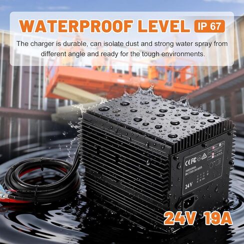 for Genie/Skyjack/JLG Scissor Lift Battery Charger 24 Volt 19 Amp 24V (HB600-24B, 161827, 105739, 105739GT, 96211, 128537) in Kuwait