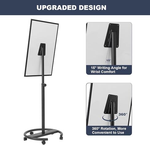 سبورة بيضاء متنقلة، 36 بوصة × 24 بوصة، لوحة بيضاء مغناطيسية محمولة على عجلات، لوحة مسح جافة واقفة قابلة للتعديل مع حامل، سبورة بيضاء متدحرجة على شكل حامل للفصل الدراسي، المكتب، المعلم، المنزل in Kuwait