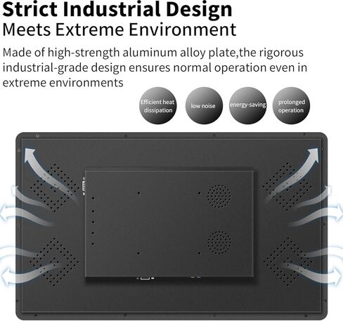 شاشة لمس 15.6 بوصة شاشة صناعية متعددة اللمس 1920*1080 | اتش دي ام اي ويو اس بي | مكبرات صوت مدمجة، شاشة لمس بإطار مفتوح لجهاز POI/POS/Kiosk/Automation، VESA in Kuwait