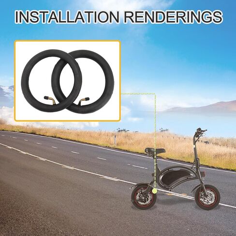 GOOFIT 8" X 1 1/4 Curved Bent Stem Inner Tube Tire for A-Bike Folding Bike Scooter in Kuwait